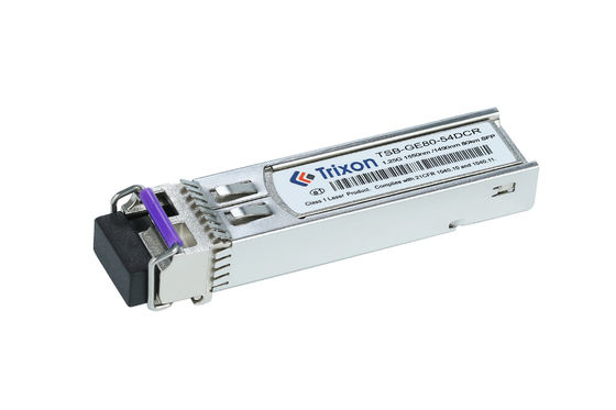 TSB-GE80-54DCR 1.25G BIDI SFP bidirectionnel avec connecteur LC unique 80km 1550nm/1490nm -5°C ~ +70°C